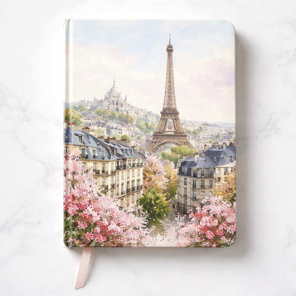 Carnet illustré avec dessins aquarelle de Paris