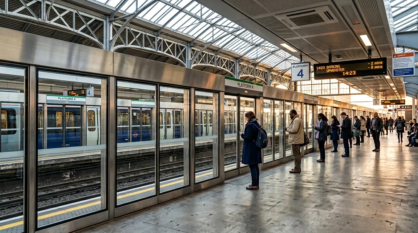Passagers attendent sur le quai 4 d'une station de métro