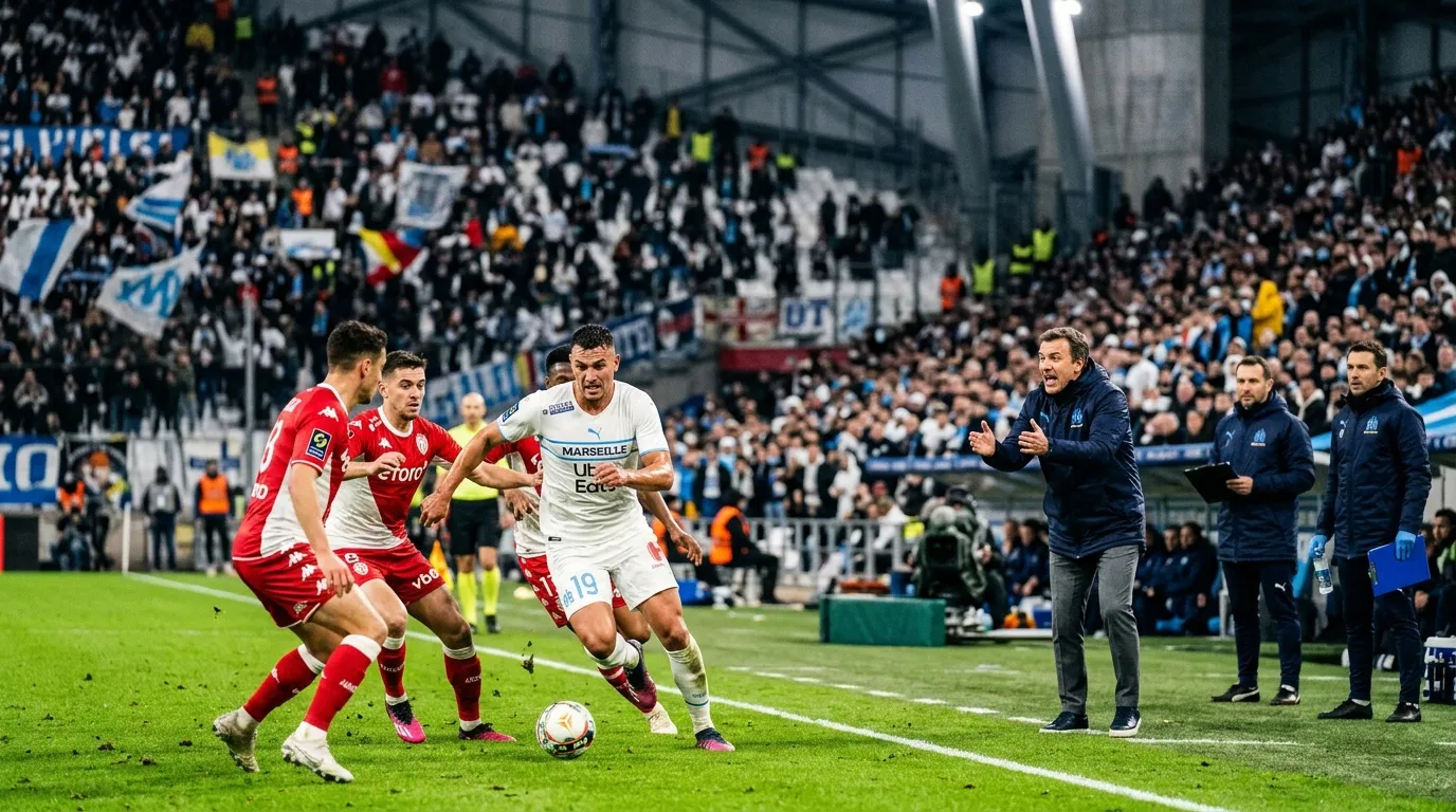 Match de football entre Marseille et Monaco au stade