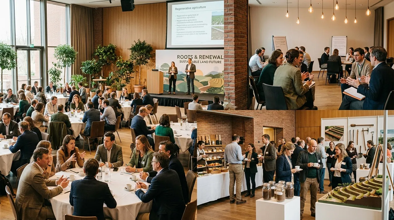&Eacute;v&eacute;nement professionnel sur l'agriculture r&eacute;g&eacute;n&eacute;rative avec conf&eacute;renciers et participants.