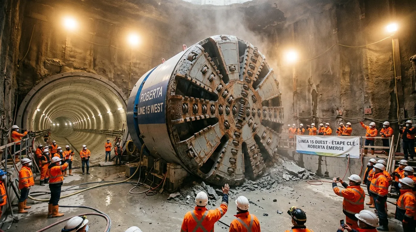 Tunnelier Roberta entre en scène sur la ligne 15 Ouest