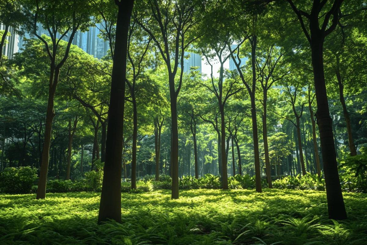 Découvrez la magnifique forêt urbaine de l'Hôtel de Ville : un havre de verdure au cœur de la ville