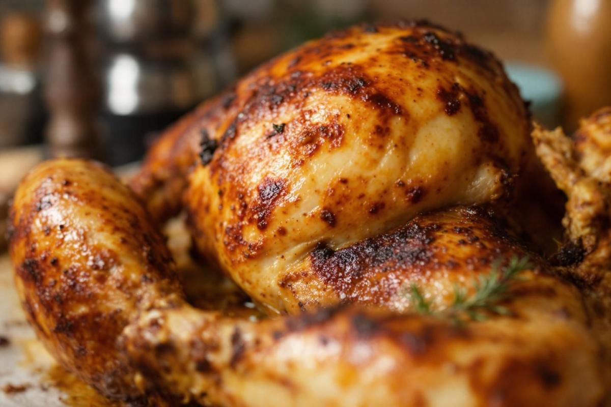 Le poulet rôti prend une saveur unique avec cette marinade toute simple